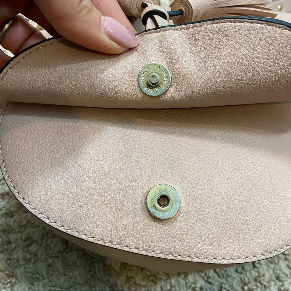 Victorias Secret Blush Pink Faux Leather Crossbody‎ with Gold Studs